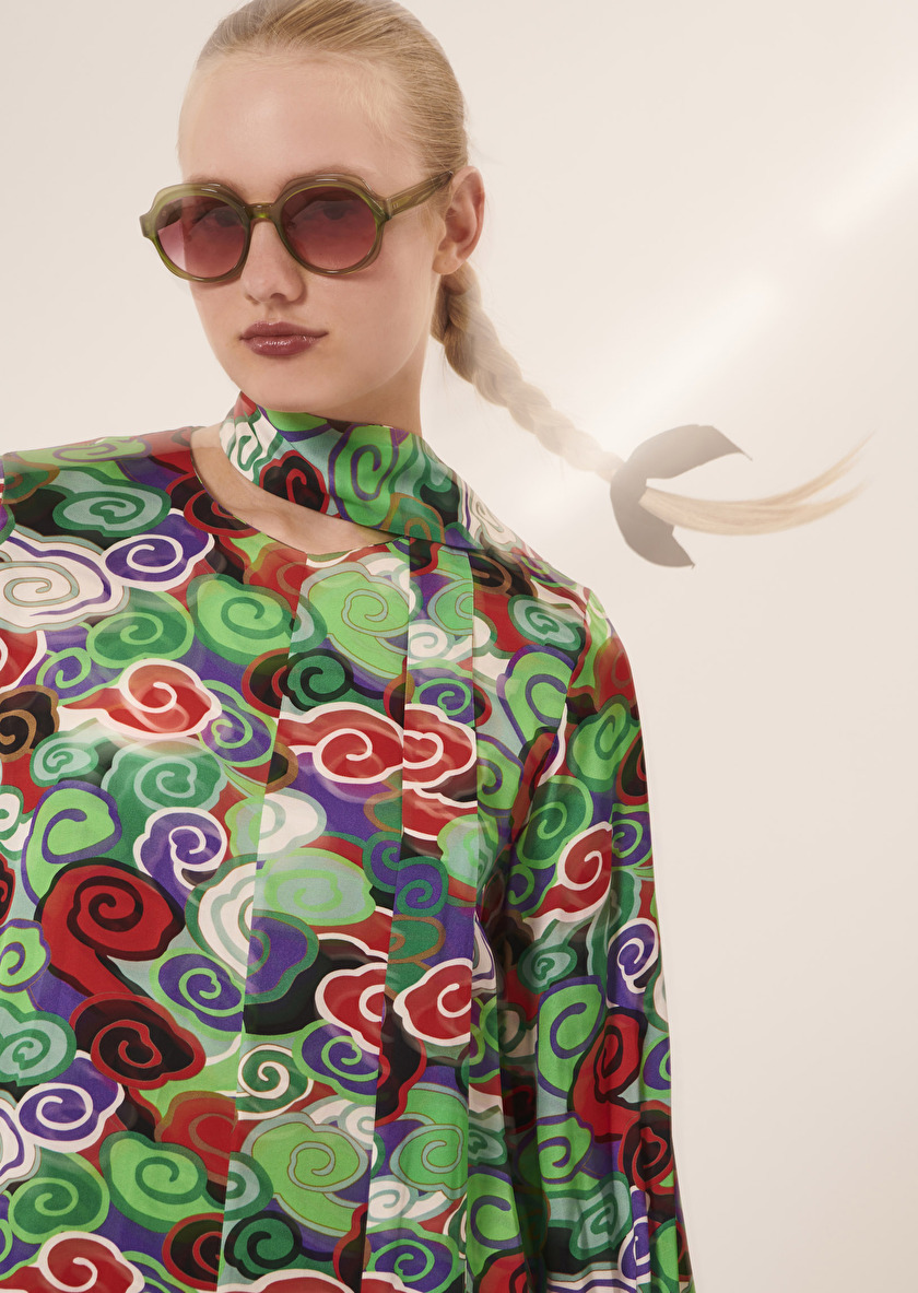 Rosalba зеленое атласное платье с принтом Rosalba зеленое атласное платье с принтом