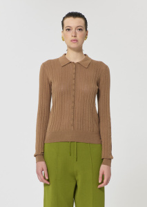 Paco бежевый кардиган из шелковистого хлопка