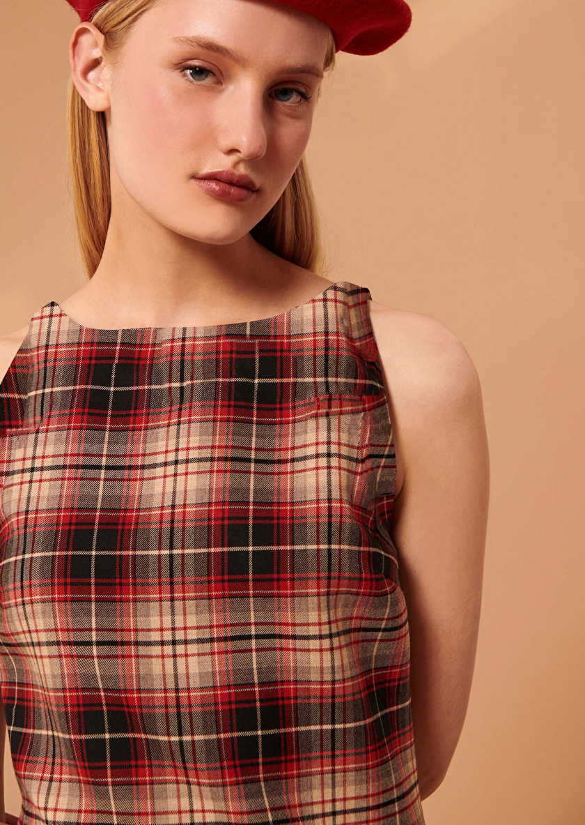 Robine красное платье в клетку
