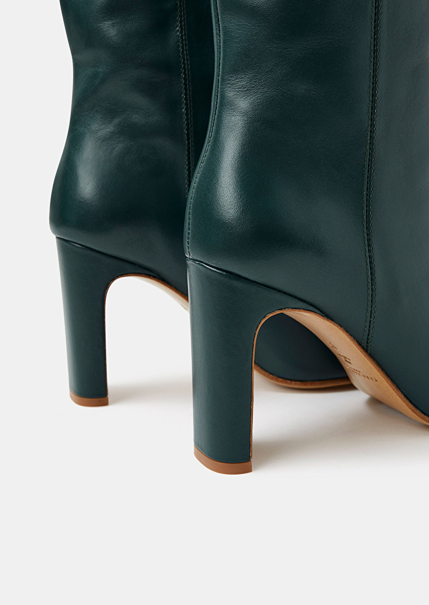 Khloe ботинки из кожи в изумрудном цвете