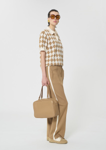 Tomaso бежевое поло из жаккарда