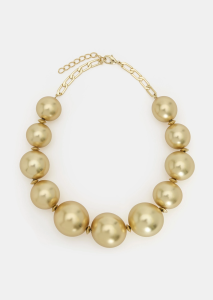 Belladone золотистое колье из крупных бусин