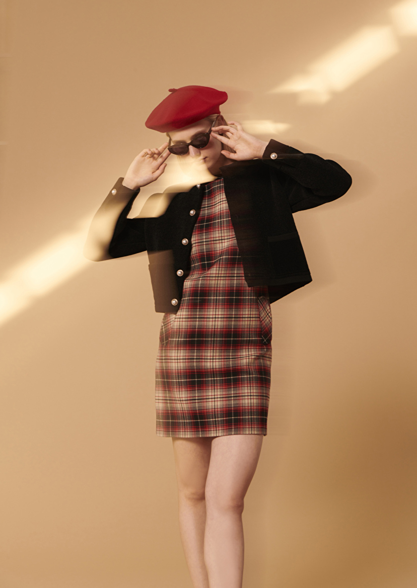 Robine красное платье в клетку