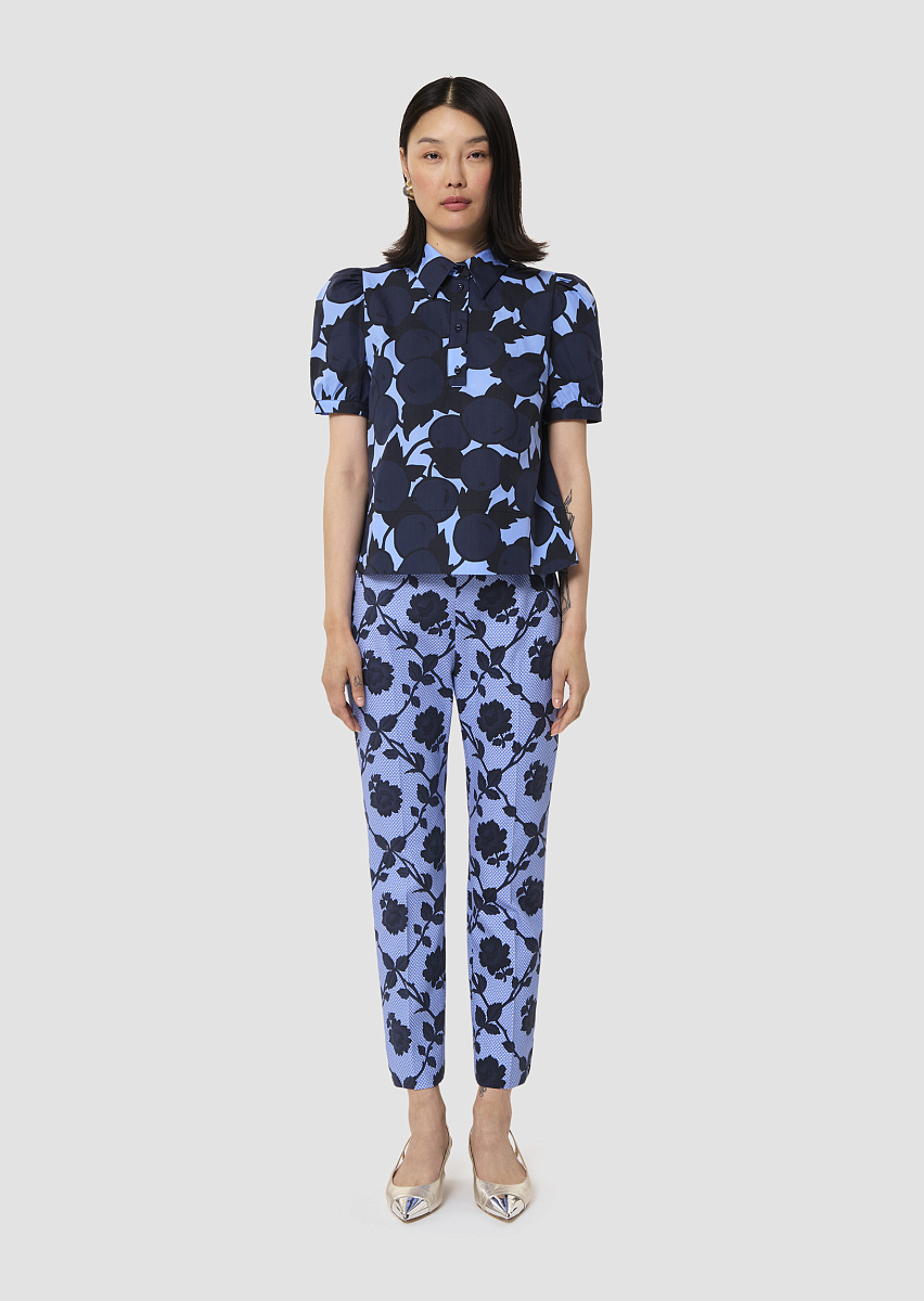 Синий топ Titouan с принтом в виде вишен Синий топ Titouan с принтом в виде вишен