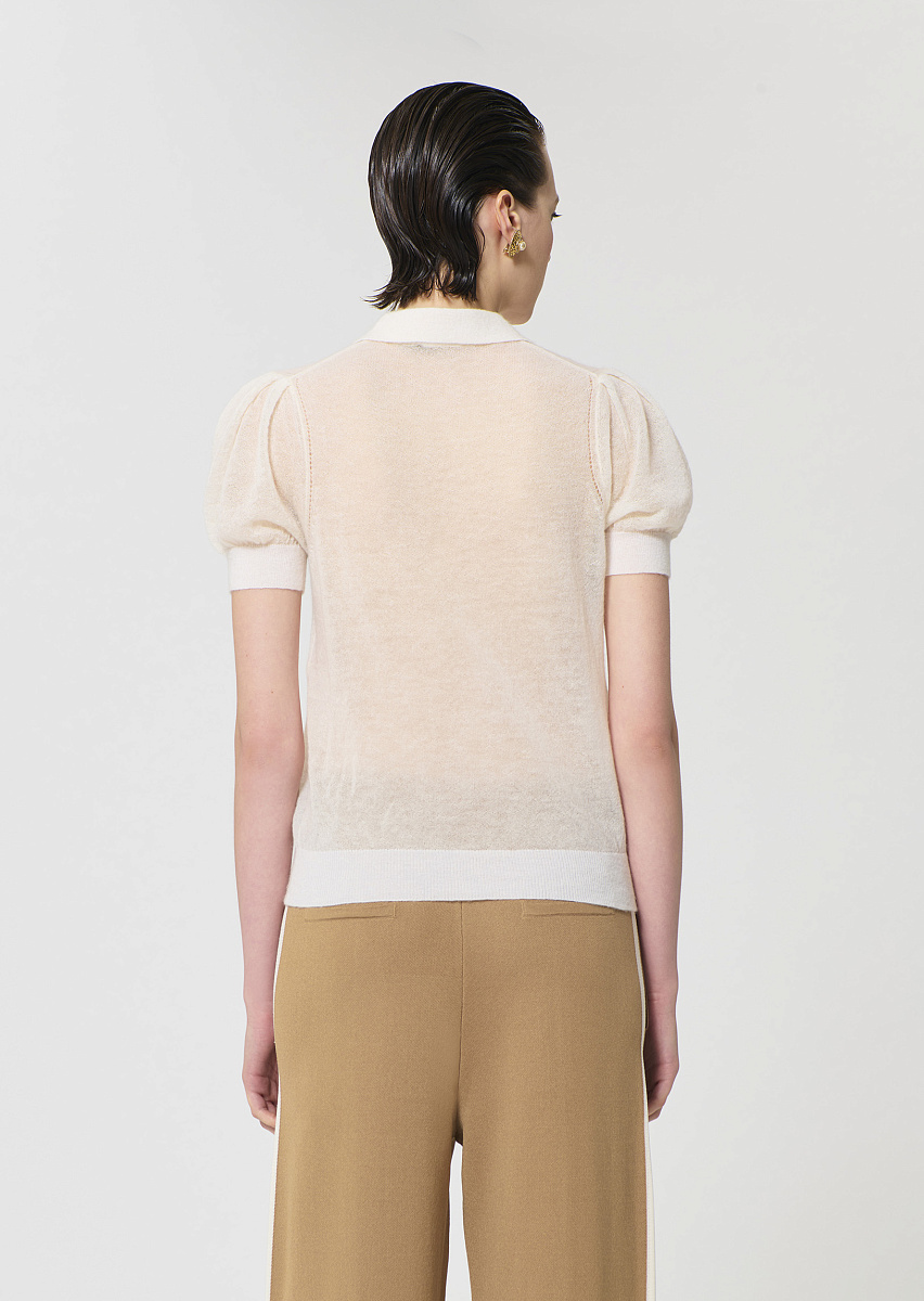 Poppie джемпер в цвете экрю из очень тонкого мохера Poppie джемпер в цвете экрю из очень тонкого мохера