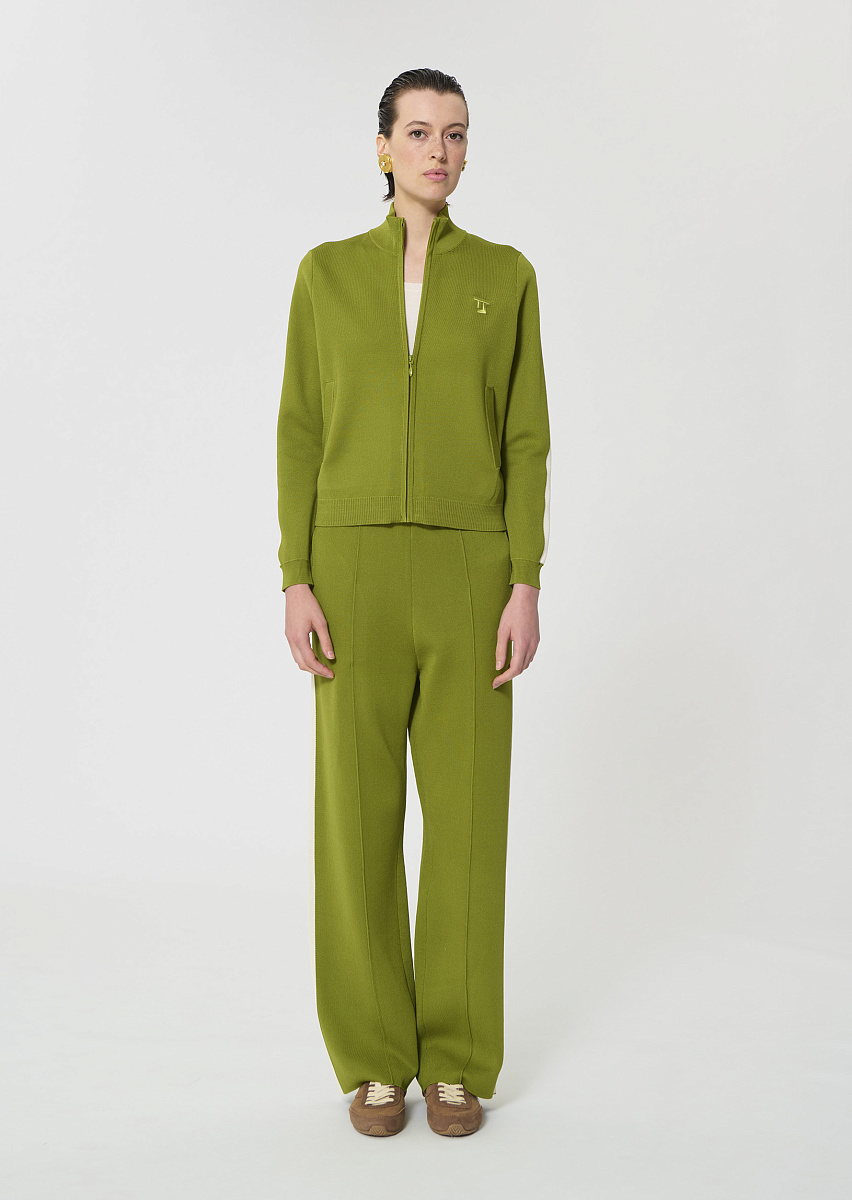 Gabrielle зеленый кардиган из технологичного трикотажа