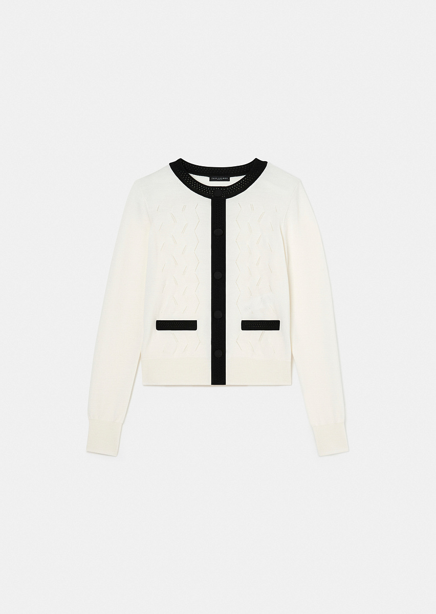 Granville кардиган из шерсти мериноса в цвете экрю