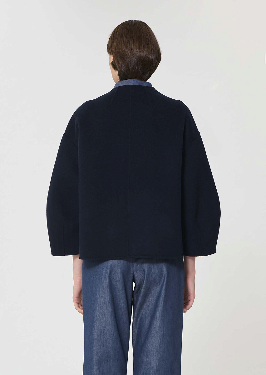 Milady темно-синее полупальто из двусторонней шерсти