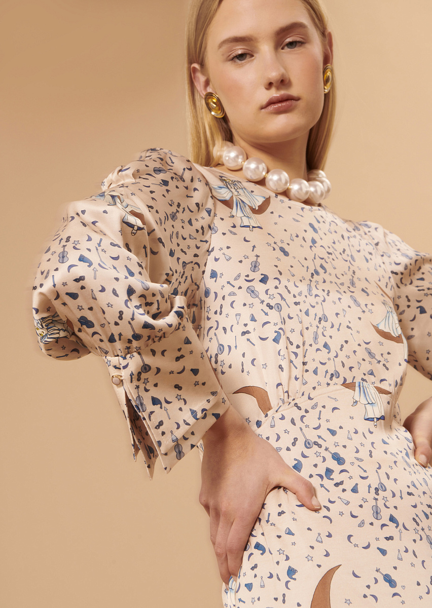 Rana бежевое платье с принтом Rana бежевое платье с принтом