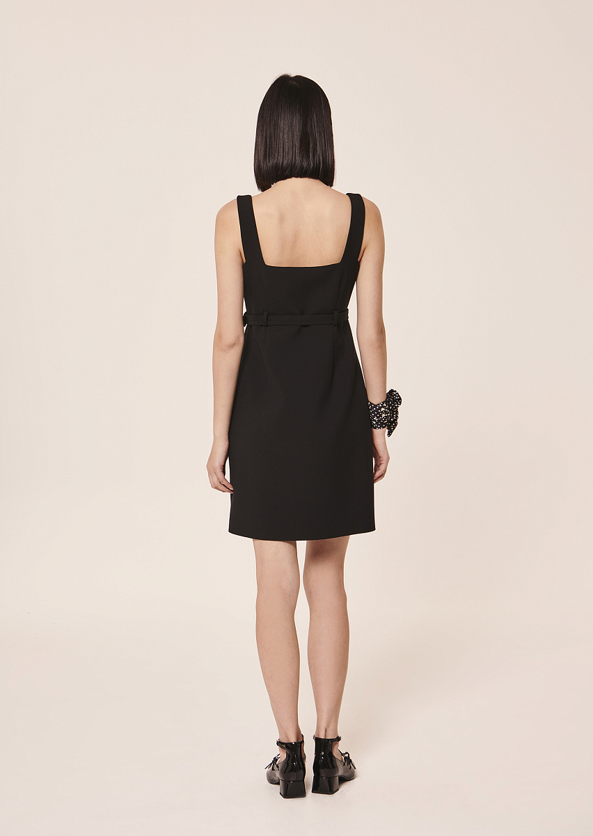 Rania черное платье из двойной ткани