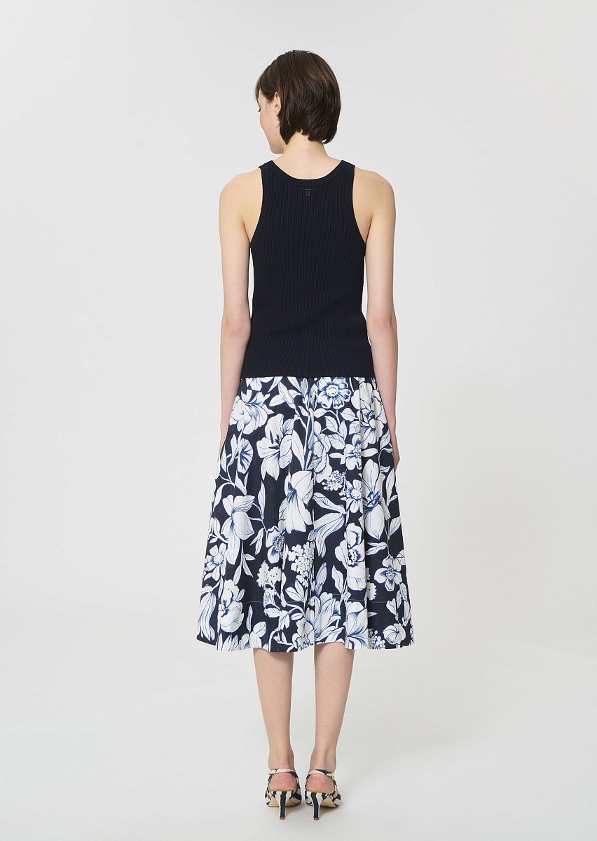 Trish темно-синий топ из трикотажа в рубчик