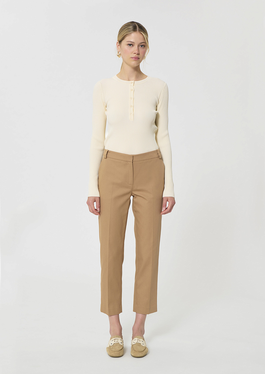 Polo бежевые брюки из хлопкового гарбардина Polo бежевые брюки из хлопкового гарбардина