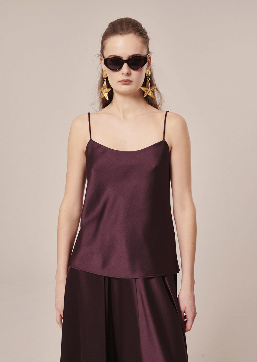 Tess коричневый топ из струящегося атласа Tess коричневый топ из струящегося атласа