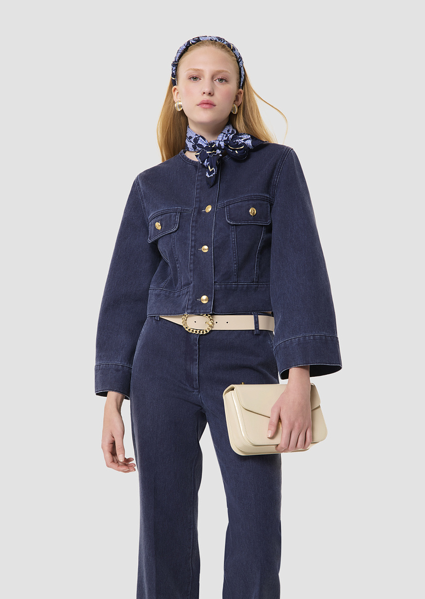 Vick синий жакет из необработанного денима Vick синий жакет из необработанного денима