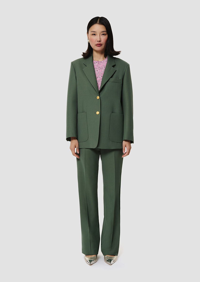 Valentin жакет зеленого цвета из костюмной шерсти Valentin жакет зеленого цвета из костюмной шерсти