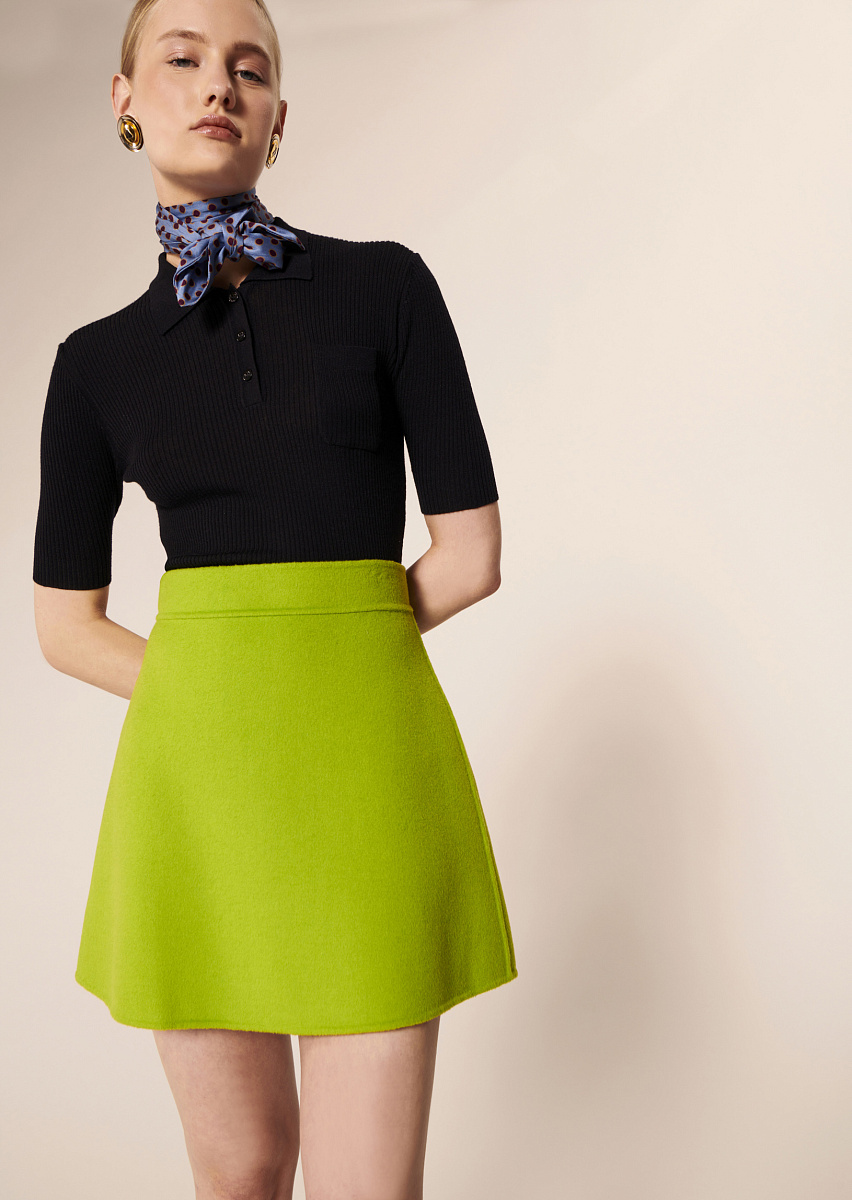 Jaina зеленая юбка из двусторонней шерсти Jaina зеленая юбка из двусторонней шерсти