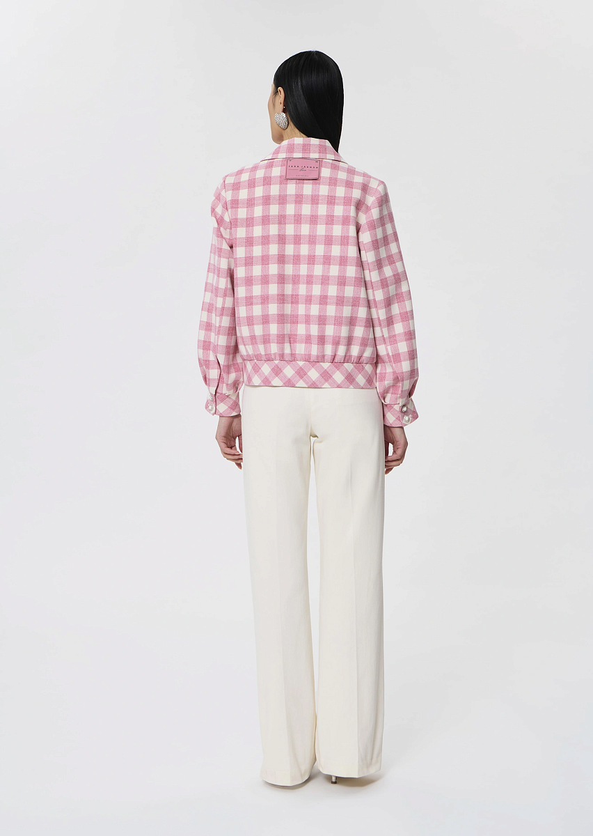 Beatrice розовый бомбер в клетку виши