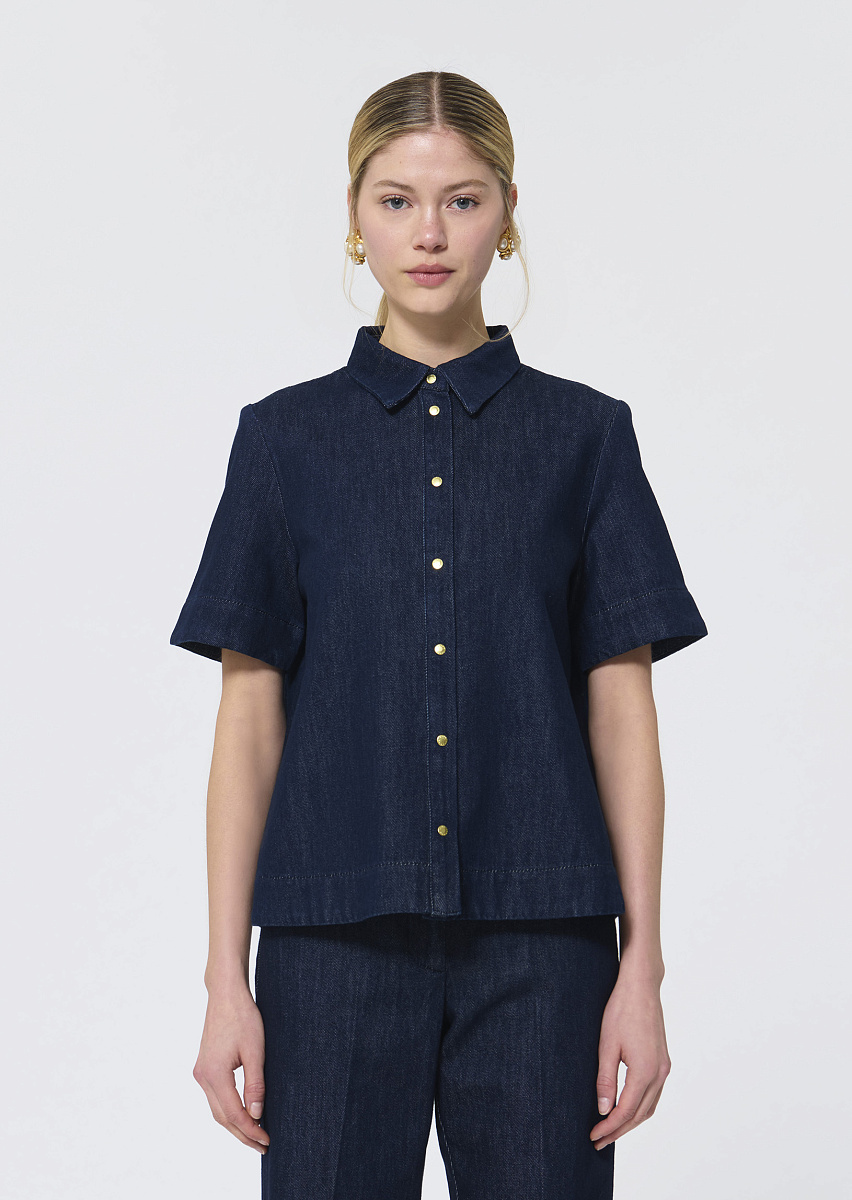 Camilia темно-синяя рубашка из денима