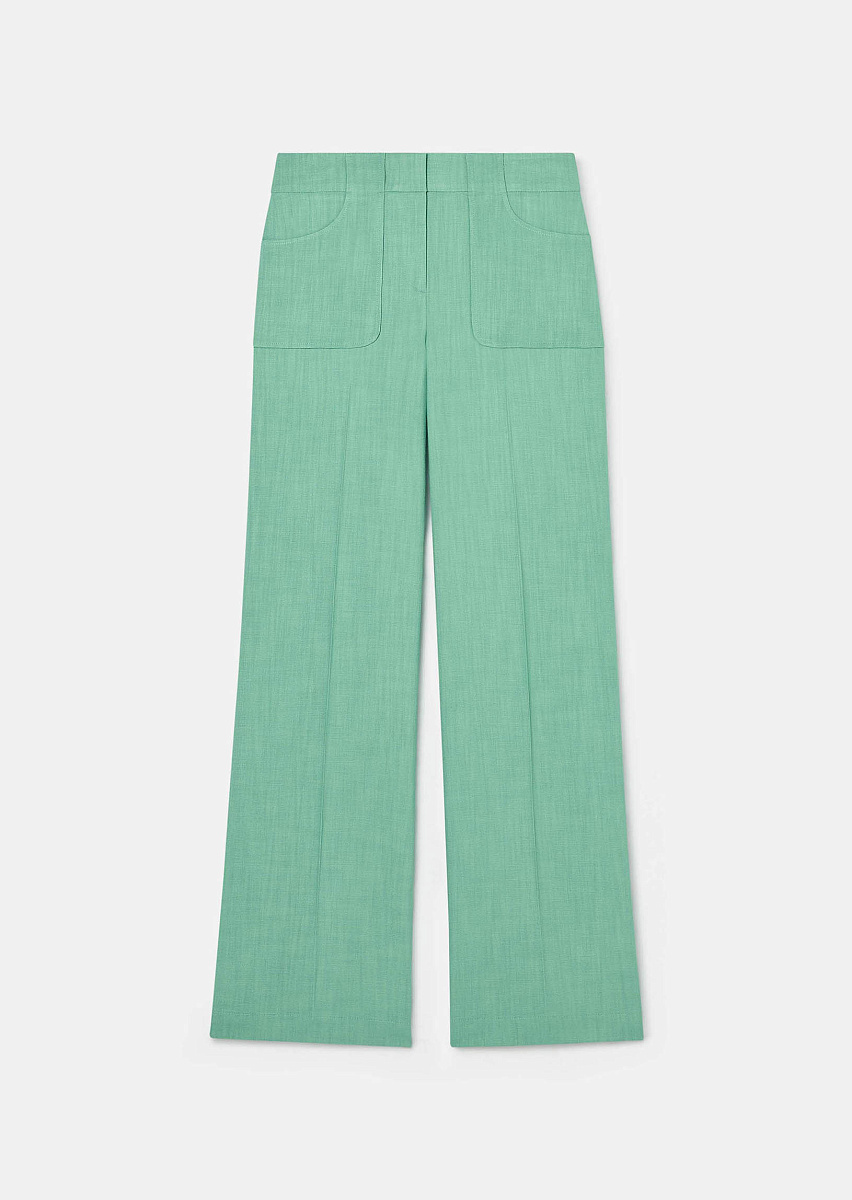 Зеленые брюки Pan из ткани с выцветшим эффектом