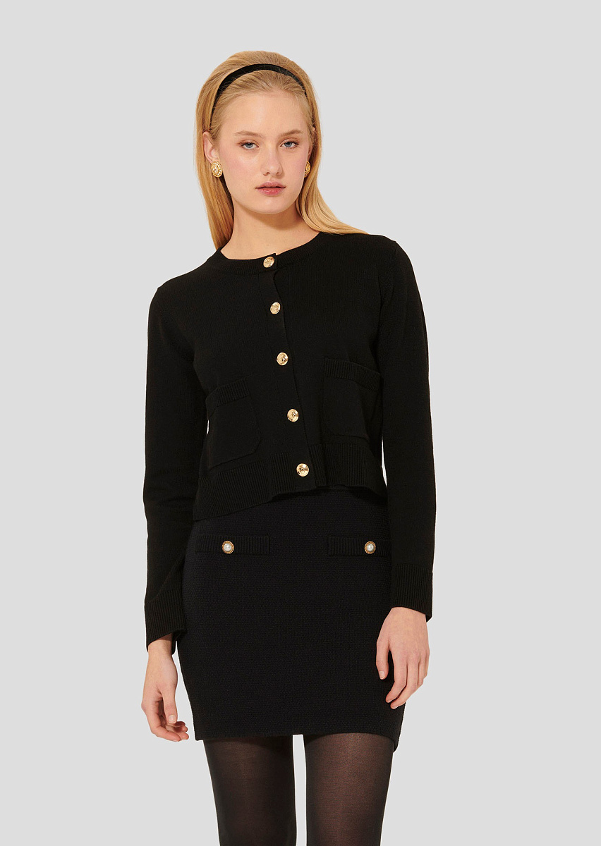 Черный кардиган Gyslain из шерсти Черный кардиган Gyslain из шерсти