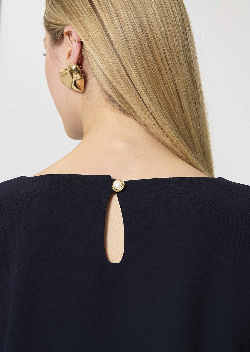 Théo темно-синий топ из струящегося крепа