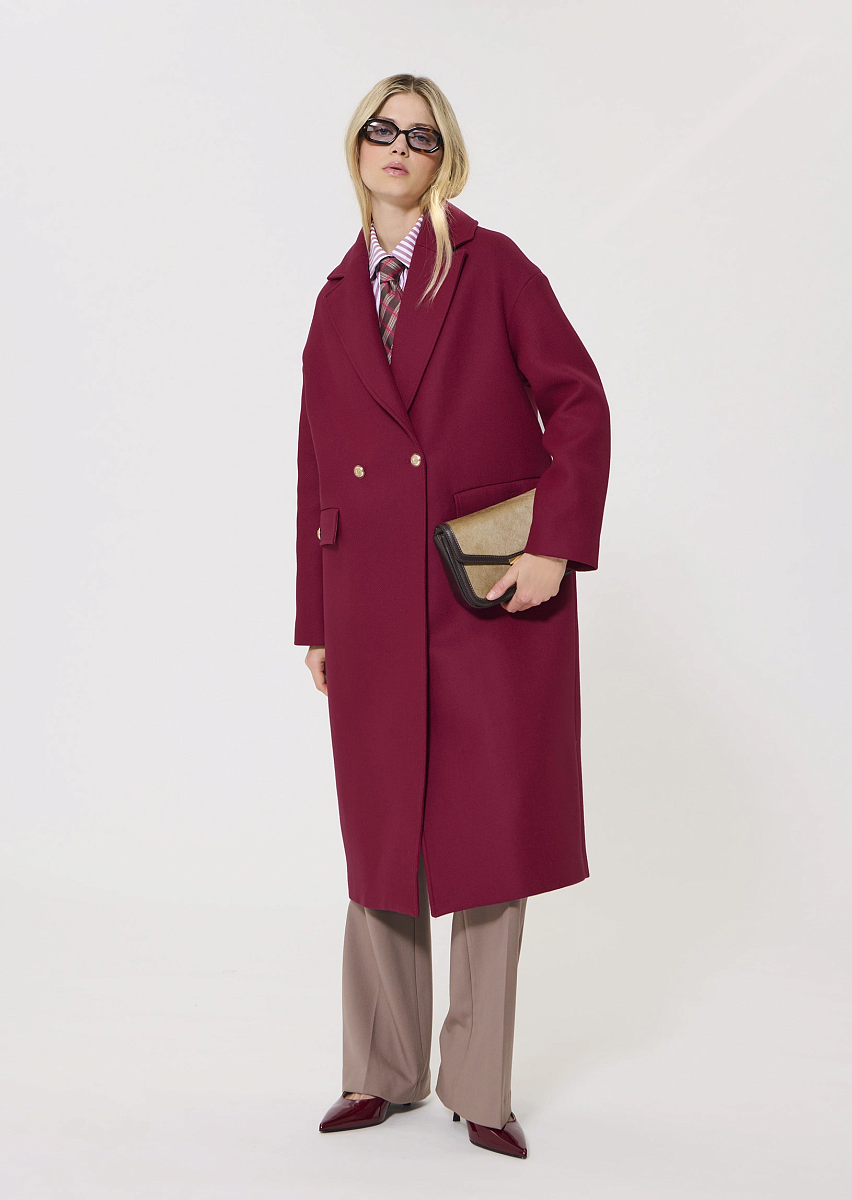 Milo пальто из шерсти гранатового цвета