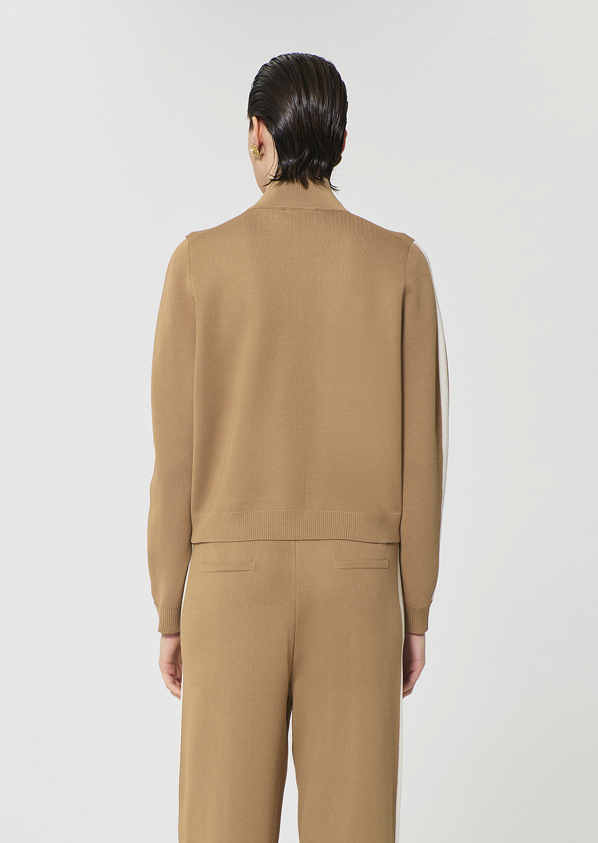 Gabrielle бежевый кардиган из технологичного трикотажа