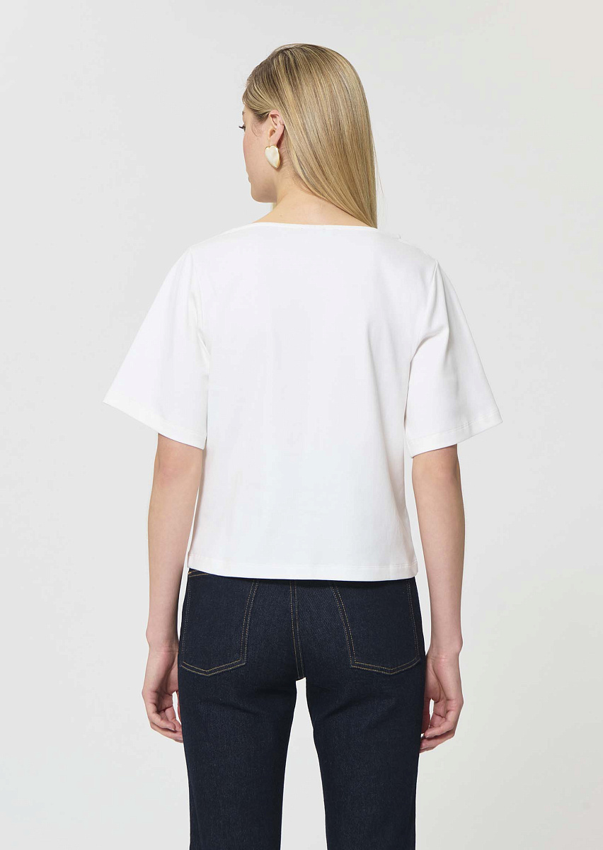 Taraclover белая футболка из хлопка с вышивкой в виде клевера