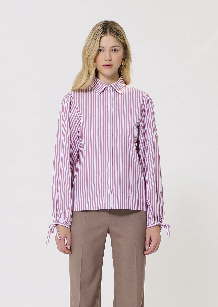 Calyette блуза цвета розового дерева с принтом в полоску