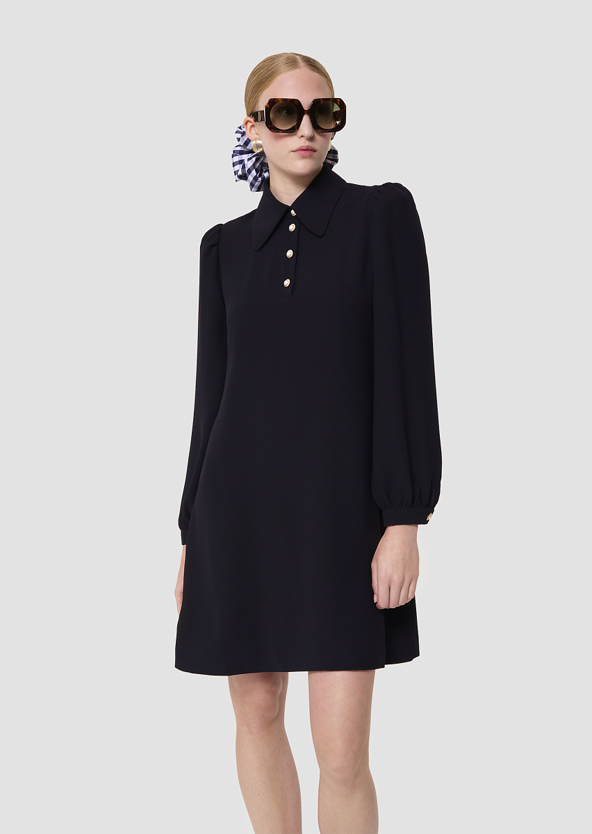 Rolfo платье из крепа темно-синего цвета