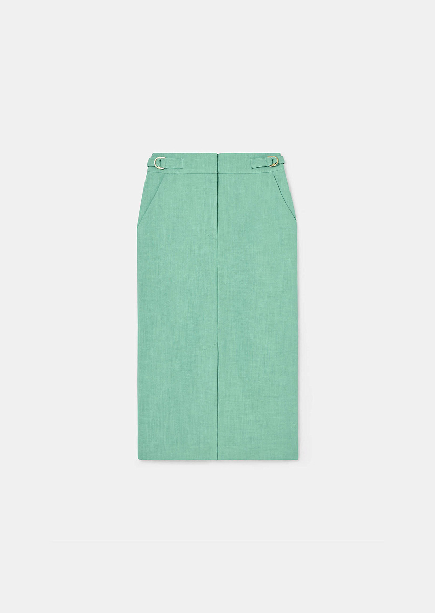 Зеленая юбка Justina из ткани с выцветшим эффектом