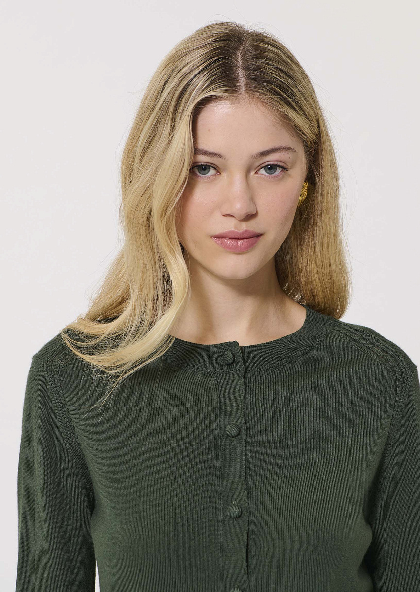 Ginno зеленый кардиган из шерсти мериноса