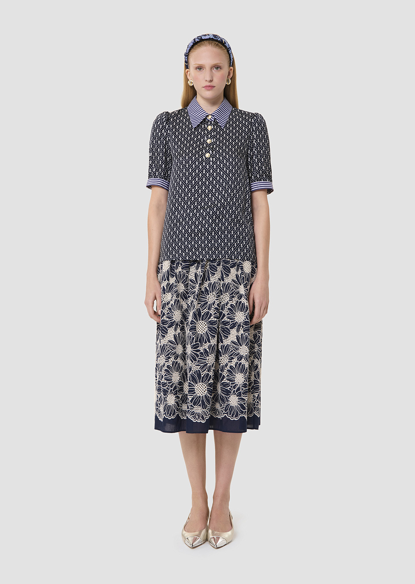 Темно-синий топ Tilly с цветочным принтом Темно-синий топ Tilly с цветочным принтом