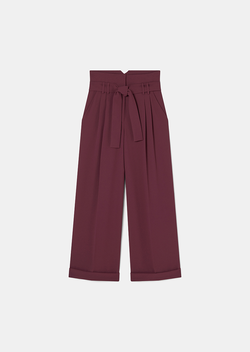 Pia бордовые брюки из крепа