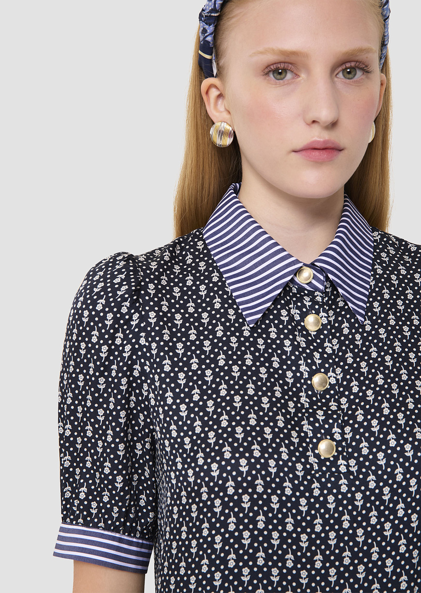 Темно-синий топ Tilly с цветочным принтом Темно-синий топ Tilly с цветочным принтом