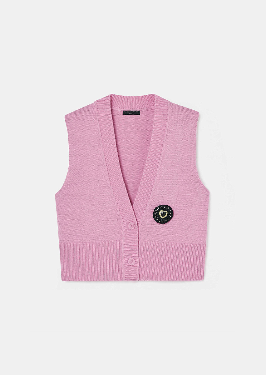 Розовый кардиган Gilles из шерсти мериноса и альпаки