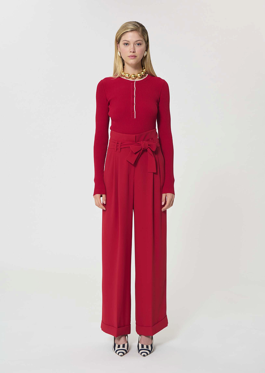 Pia красные брюки из струящегося крепа Pia красные брюки из струящегося крепа