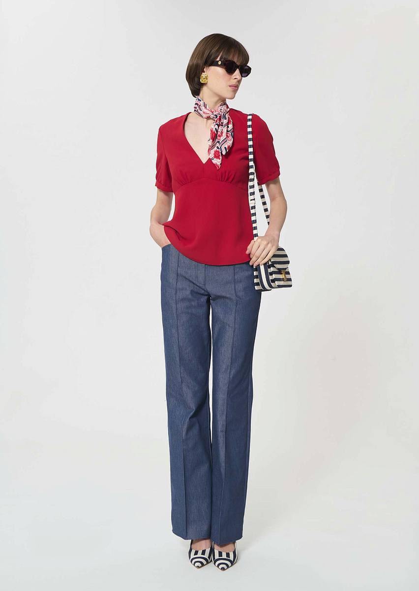 Tessa красный топ из струящегося крепа