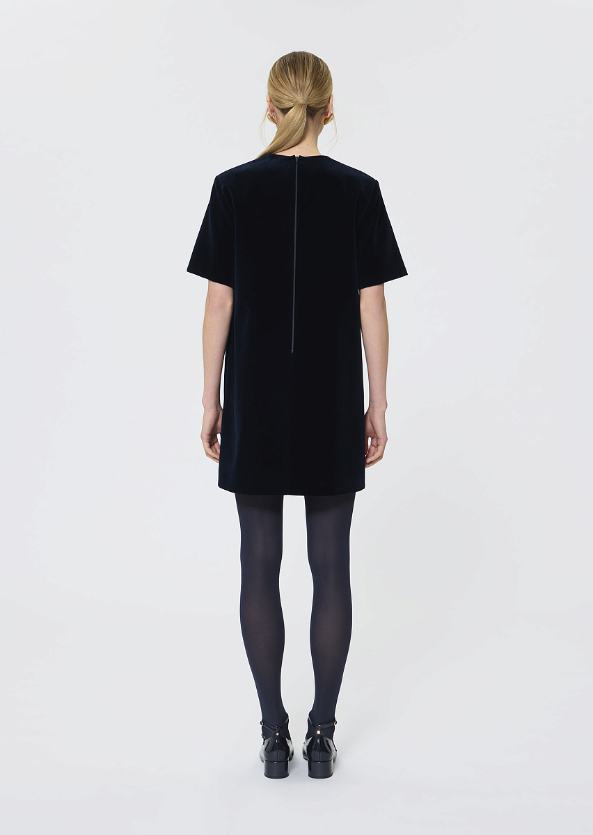 Romie темно-синее платье из бархата с вышивкой Romie темно-синее платье из бархата с вышивкой