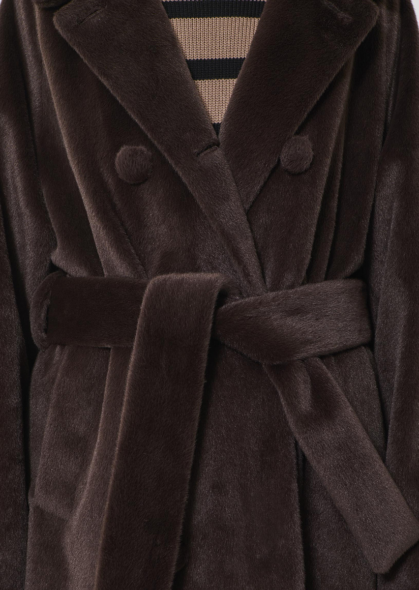 Michelle шуба из искусственного меха в шоколадном цвете