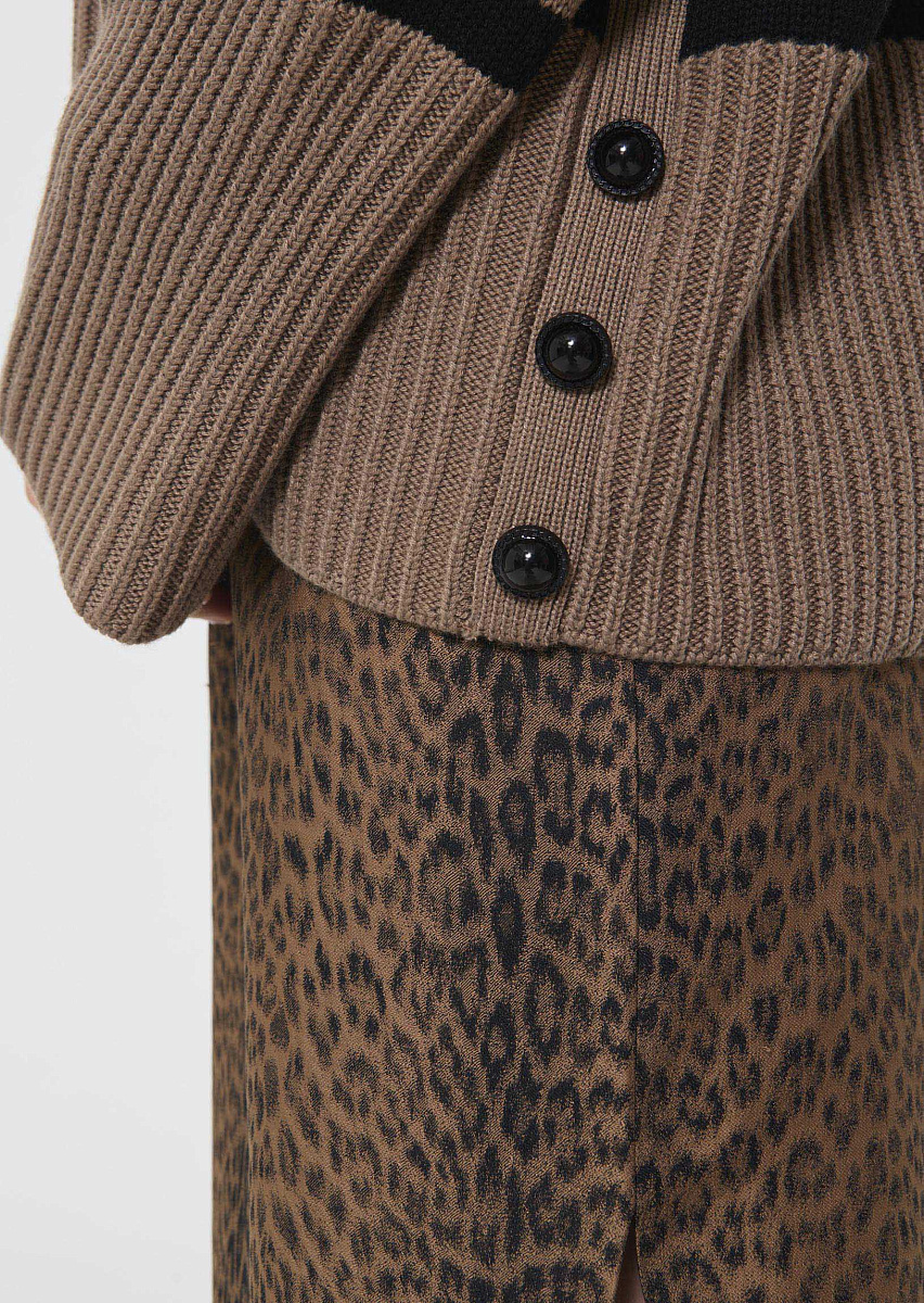 Pacome серо-коричневый свитер в черную полоску