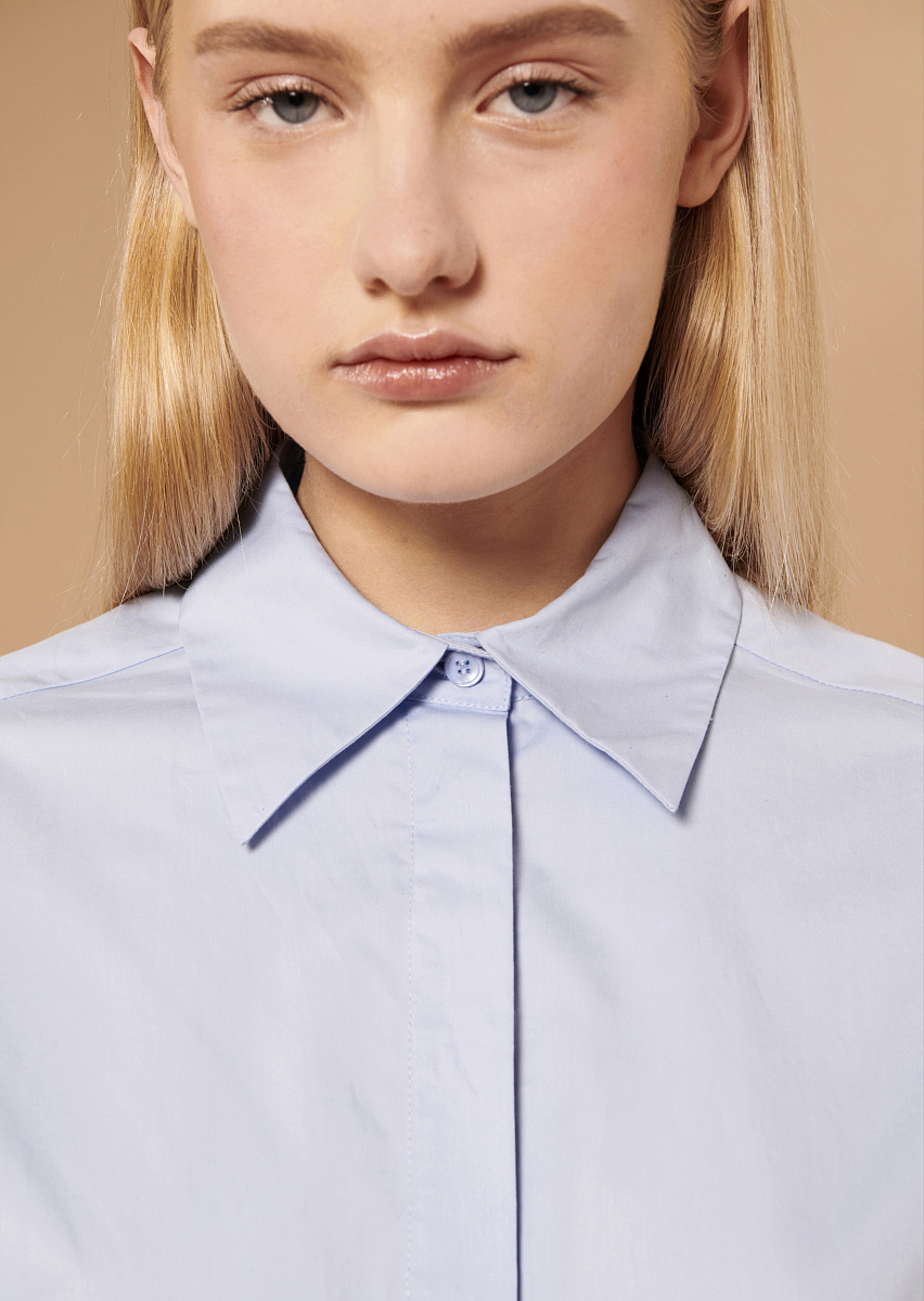 Clarence небесно-голубая блуза из поплина Clarence небесно-голубая блуза из поплина