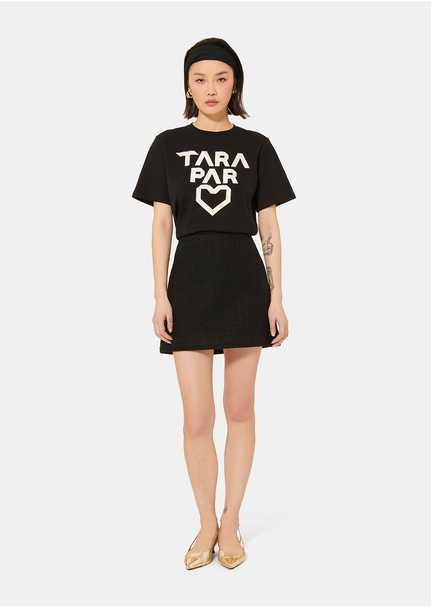 Черная юбка из твида Junia