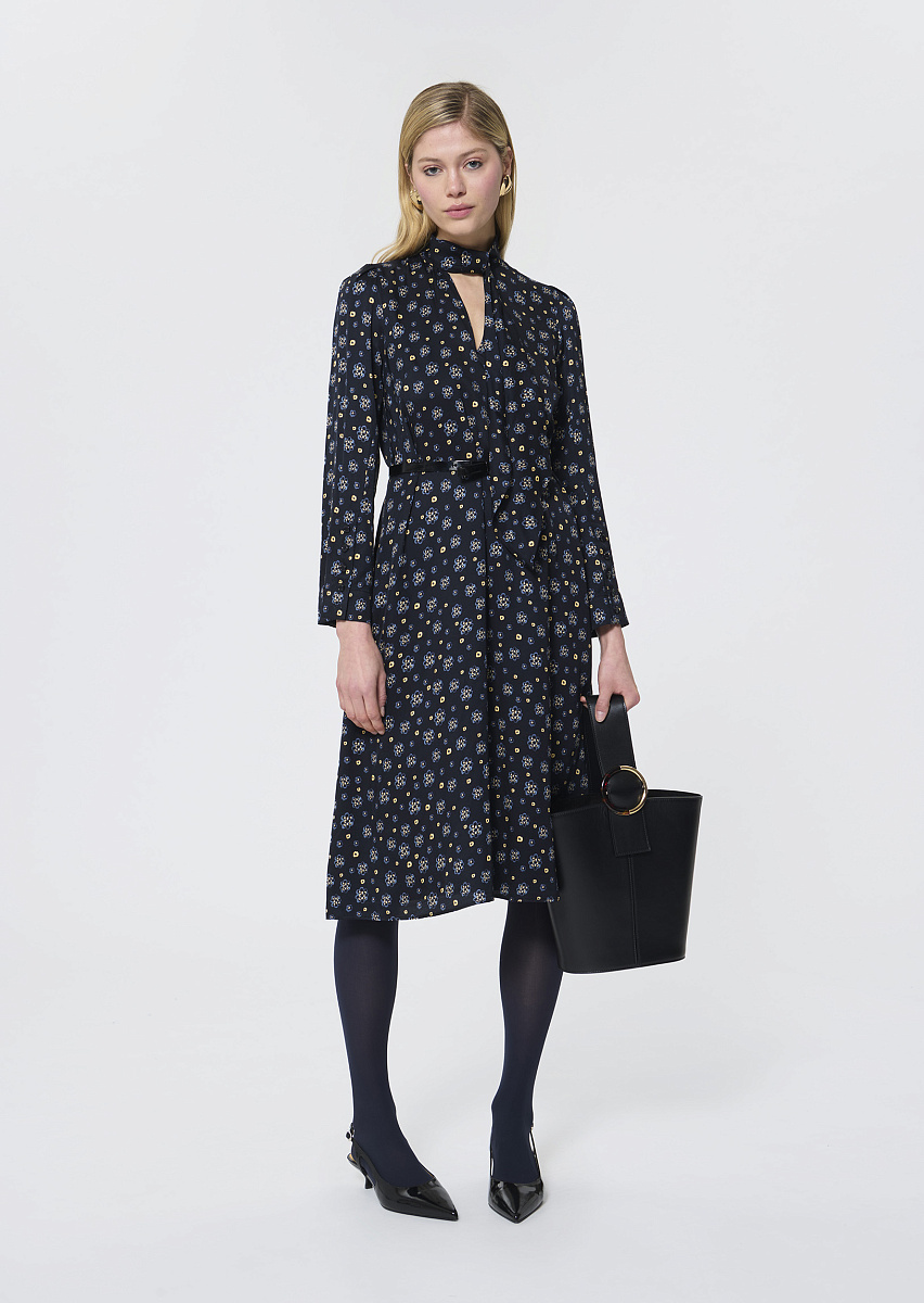 Rufus темно-синее платье с цветочным принтом