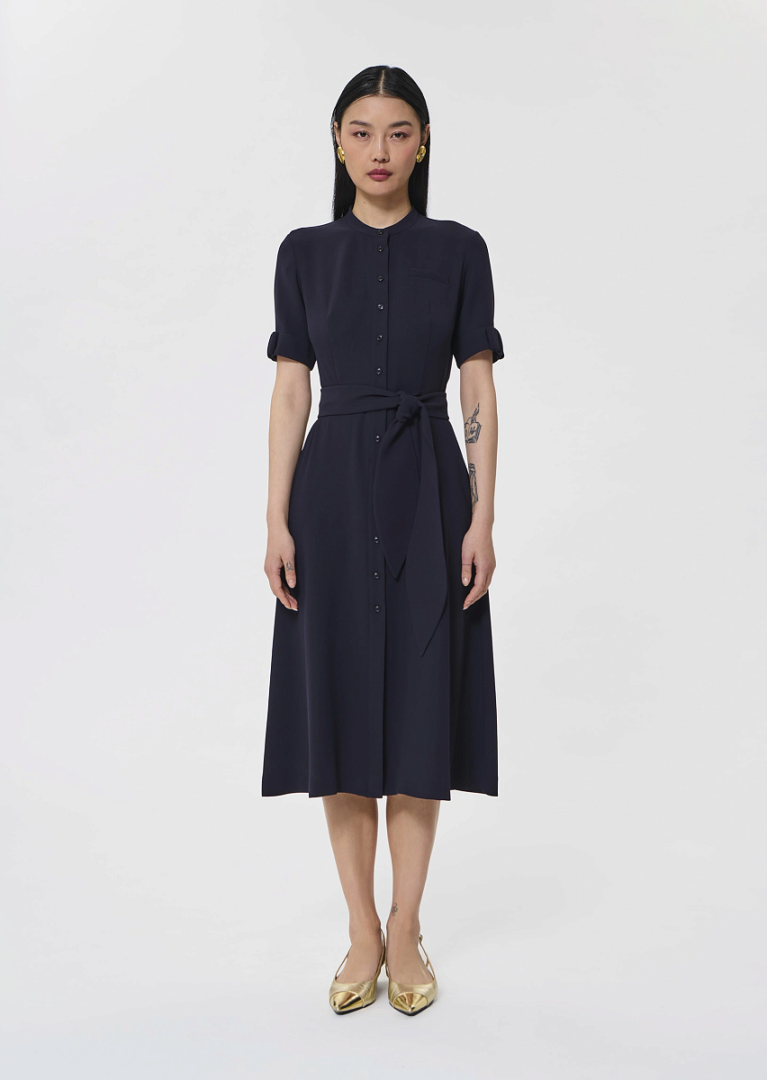 Ricochet платье темно-синего цвета из струящегося крепа