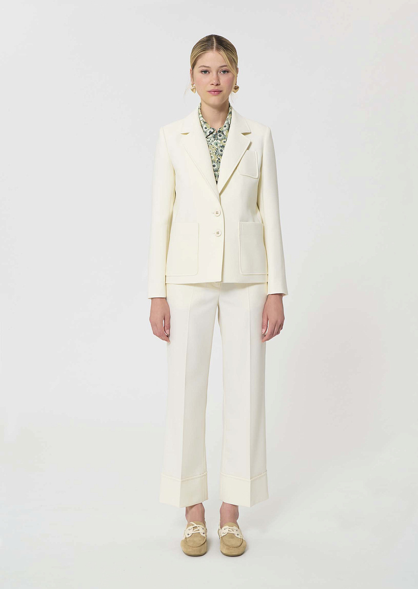 Valy жакет в цвете экрю из ткани с зернистой текстурой