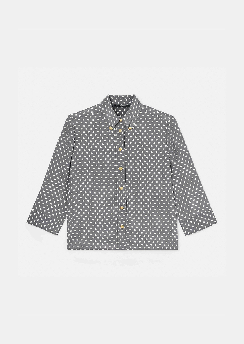 Серая рубашка Charlot с принтом в виде сердец
