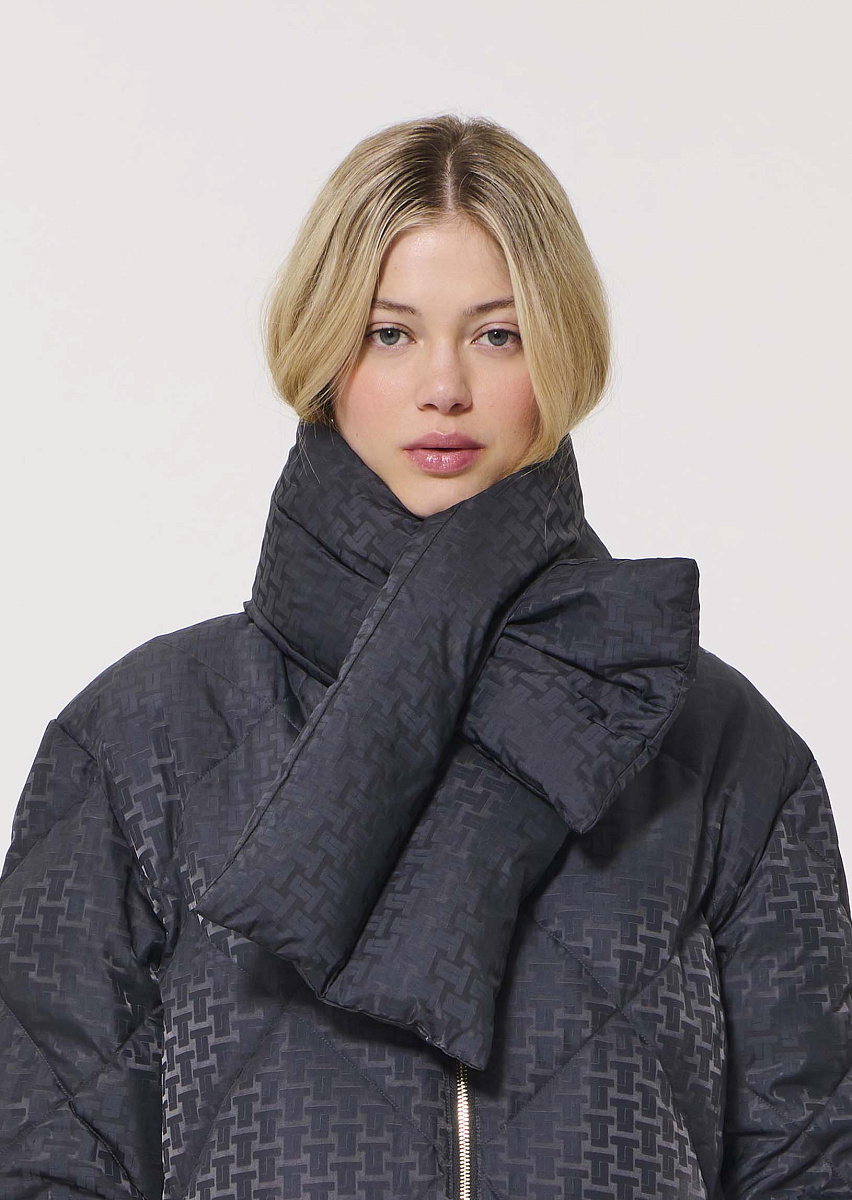 Daria черный дутый шарф-пуховик