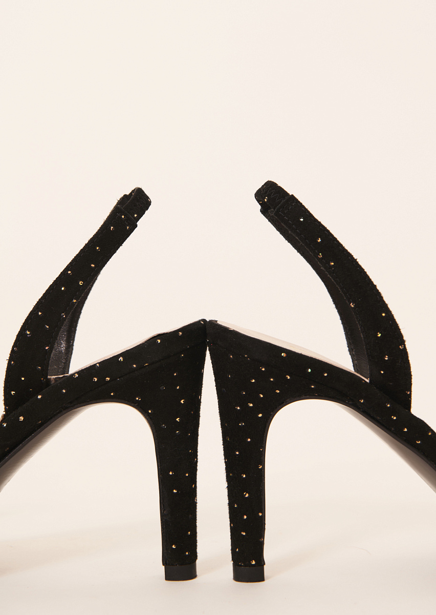 Kerry черные босоножки из кожи со стразами Kerry черные босоножки из кожи со стразами