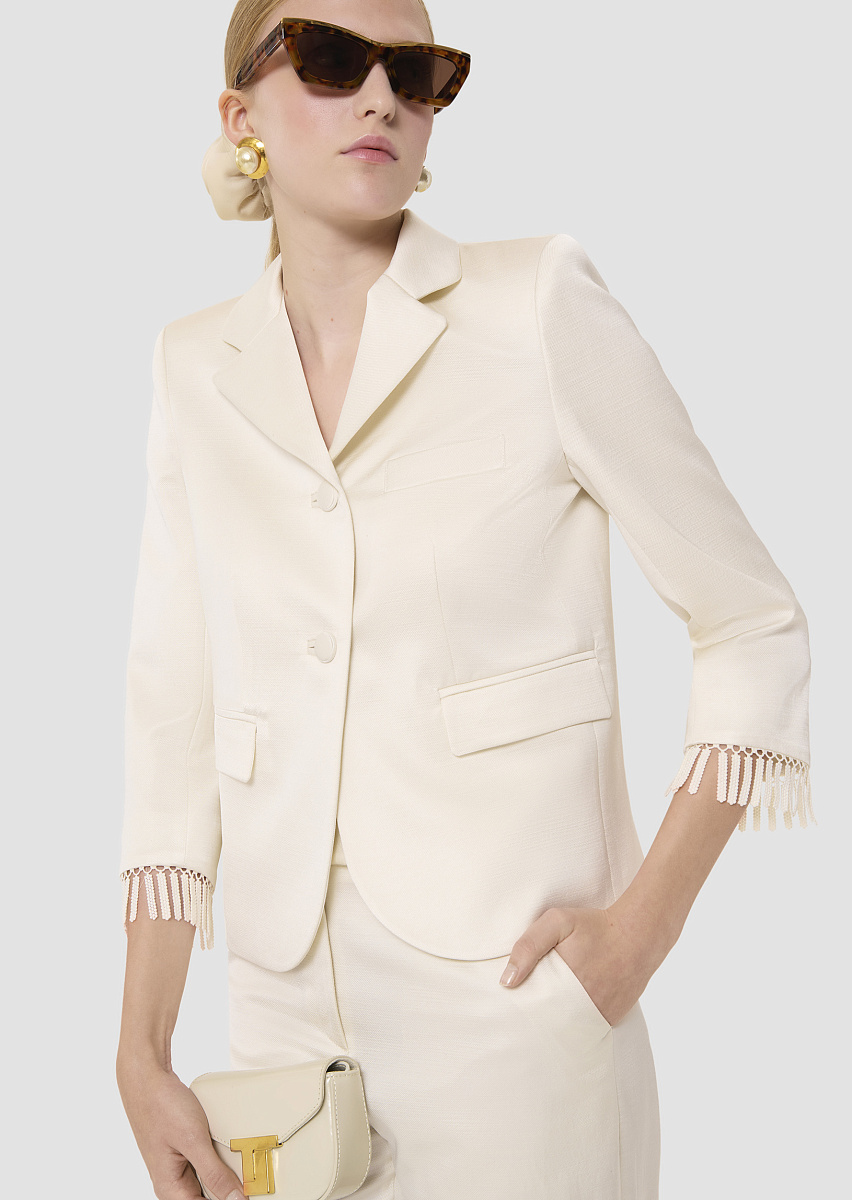 Жакет цвета экрю с сатиновым эффектом Valensole